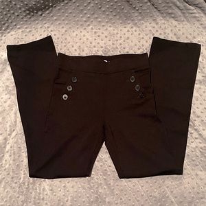 Betabrand six-button black yoga dress pants XSP